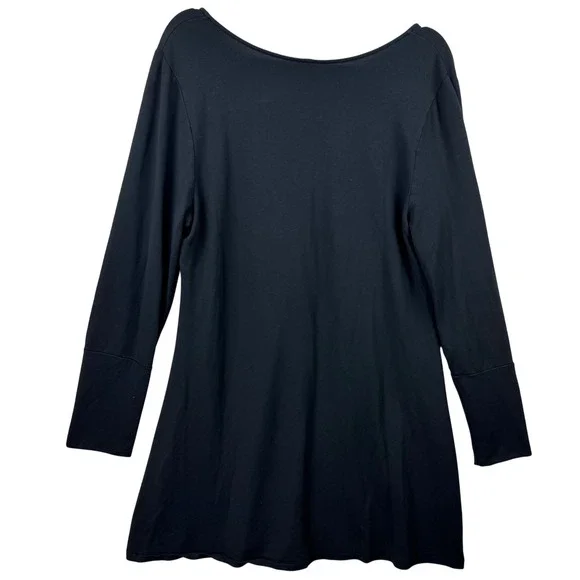 Soma Nightgown Women XL Black V-Neck Long Sleeve Stretch Relaxed - Picture 2 of 10